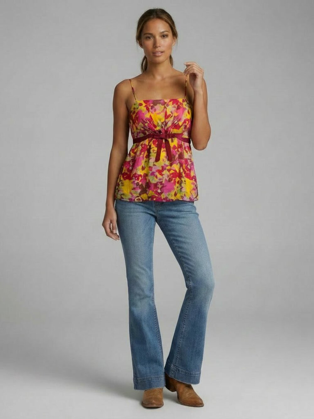 Rare Vintage Y2K Ana Sui for Anthropologie Cotton and Silk Tank Top Size 4 - Picture 9 of 9